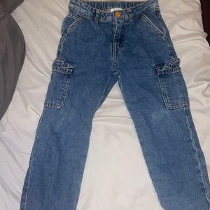 Zara straight cargo pocket jeans